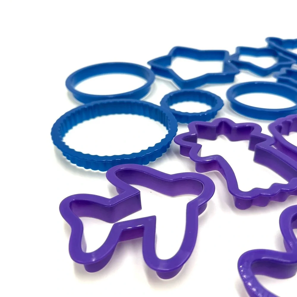 Wilton Cookie Cutter Set 20pc Blue Purple Stars Trucks Trains Vtg Style